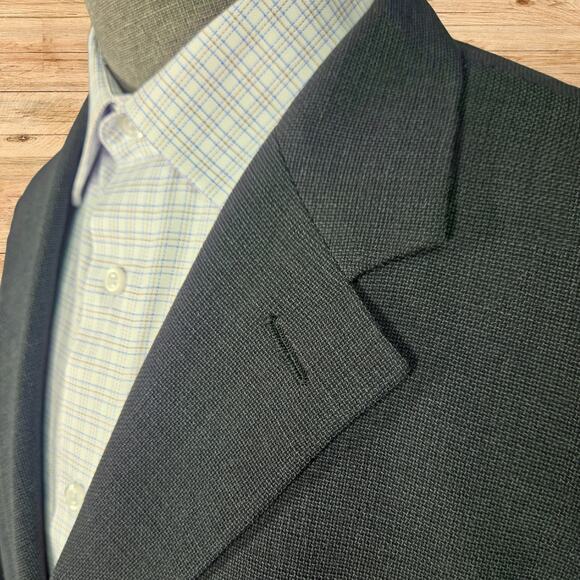 Giorgio Armani Wool Sports Coat Mens 42L Green Tint Textured Unstructured VTG - Picture 3 of 6